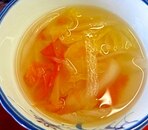 白菜とトマトの和風スープ